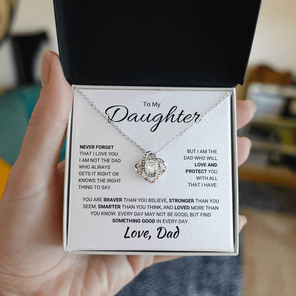 To My Daughter / Never Forget I Love You / Love Knot Necklace