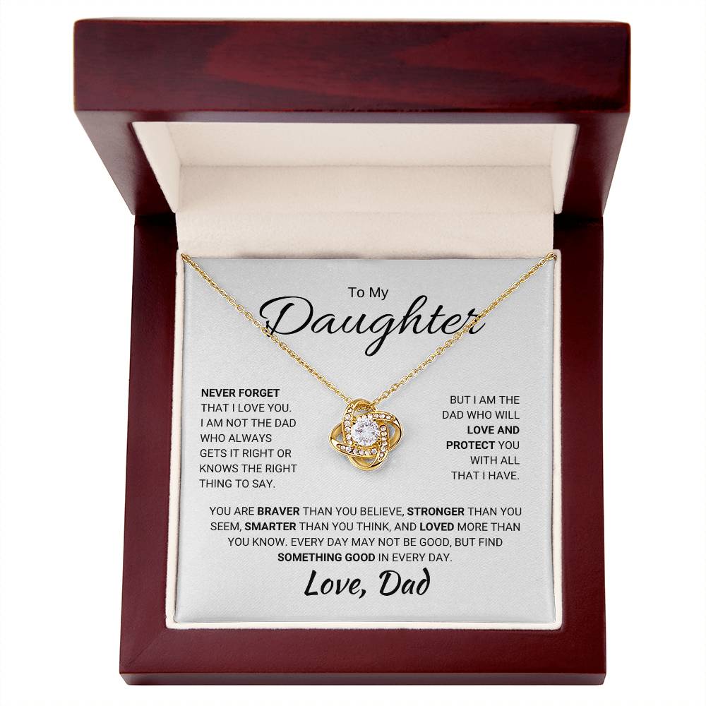 To My Daughter / Never Forget I Love You / Love Knot Necklace