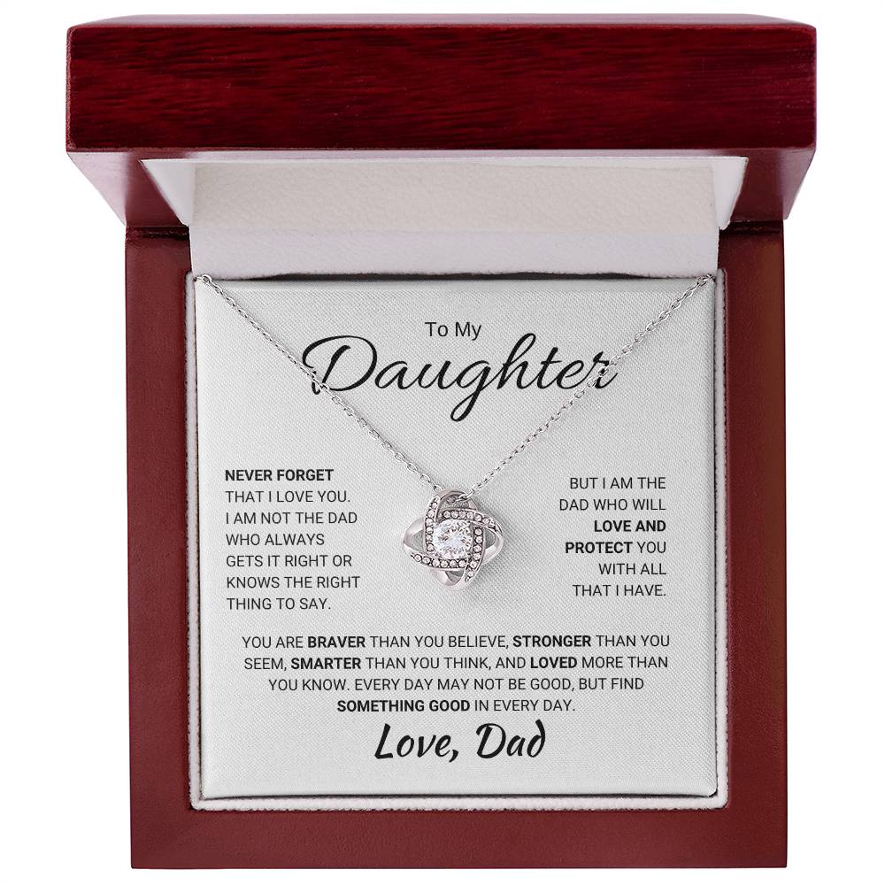 To My Daughter / Never Forget I Love You / Love Knot Necklace