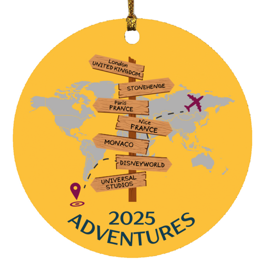 2025 Travel Adventures Ornament