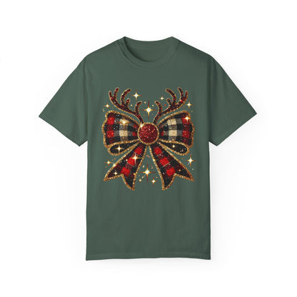 Christmas Coquette Bow with Antlers