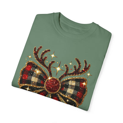 Christmas Coquette Bow with Antlers
