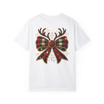 Christmas Coquette Bow with Antlers