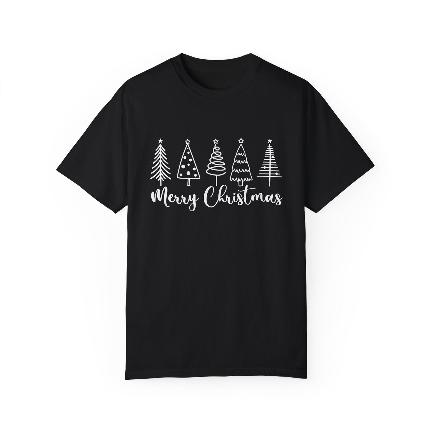 Merry Christmas - Tree LineArt in White