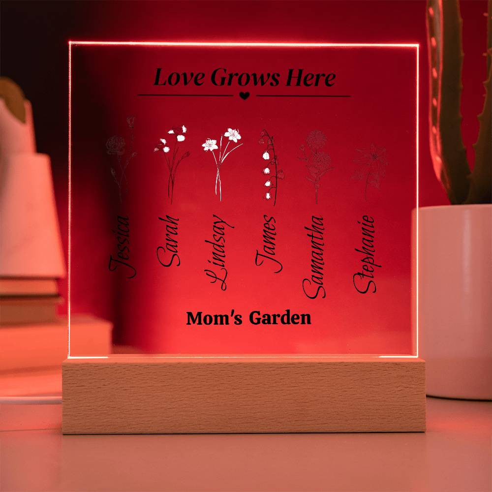 Love Grows Here - Garden Flower Plaque