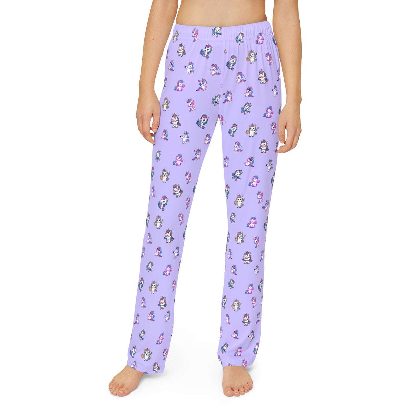 Kids Purple Unicorn Print Lounge Pants