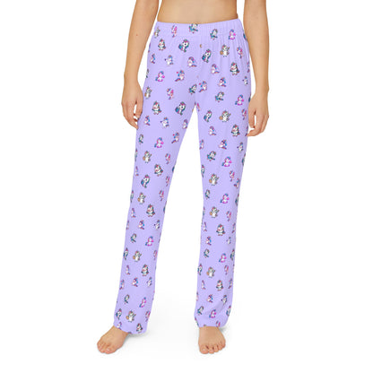 Kids Purple Unicorn Print Lounge Pants