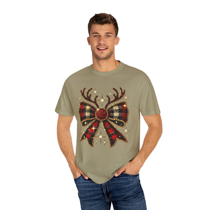 Christmas Coquette Bow with Antlers