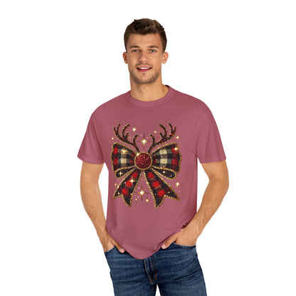 Christmas Coquette Bow with Antlers