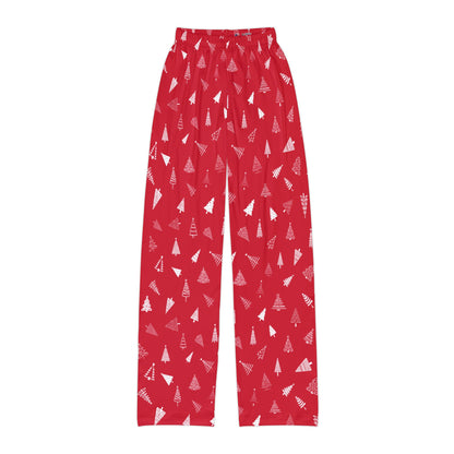 Christmas Tree Pajama Pants - Kids Red