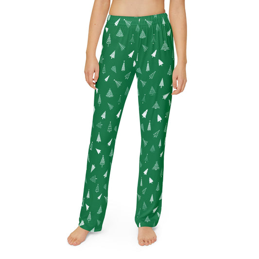 Christmas Tree Pajama Pants - Kids Green