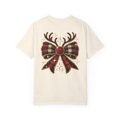 Christmas Coquette Bow with Antlers