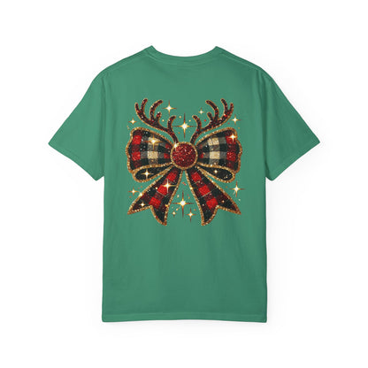 Christmas Coquette Bow with Antlers