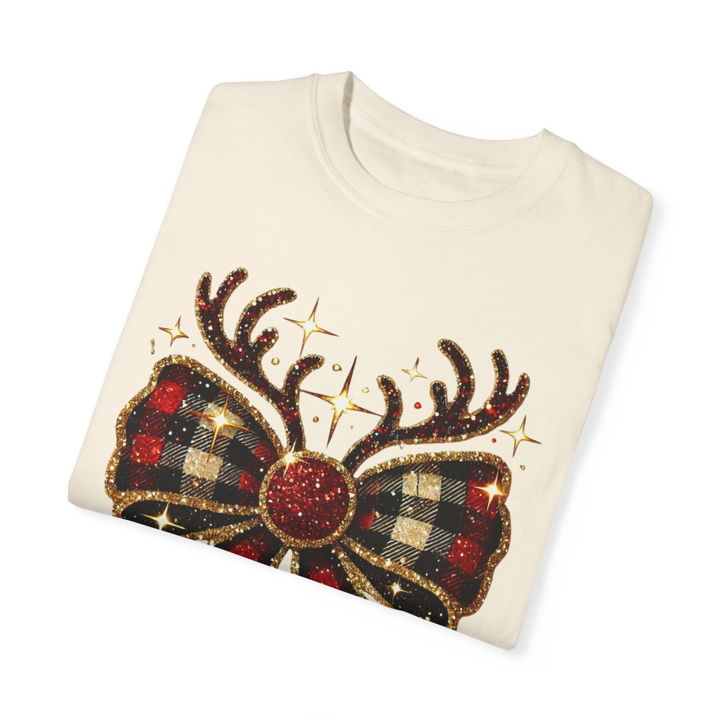 Christmas Coquette Bow with Antlers
