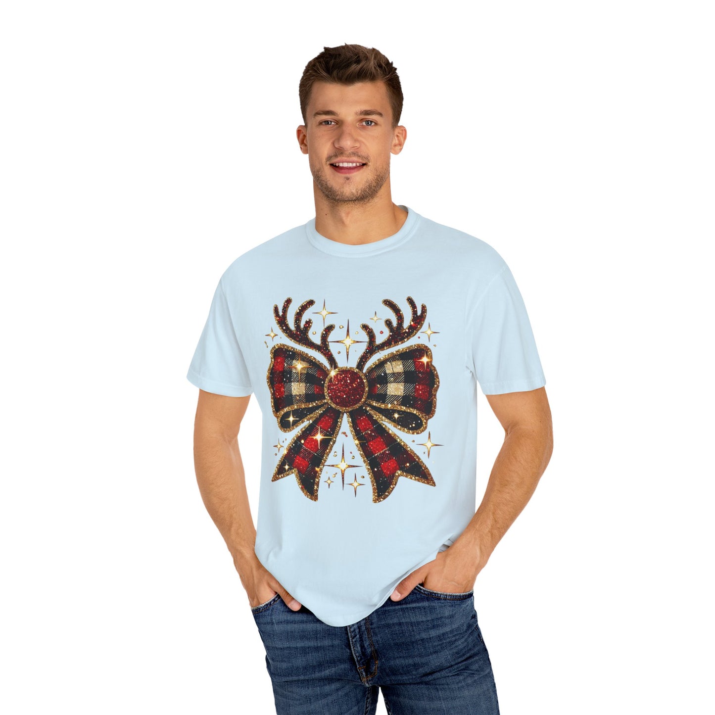 Christmas Coquette Bow with Antlers