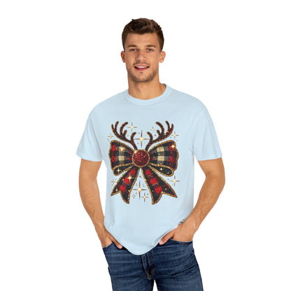 Christmas Coquette Bow with Antlers