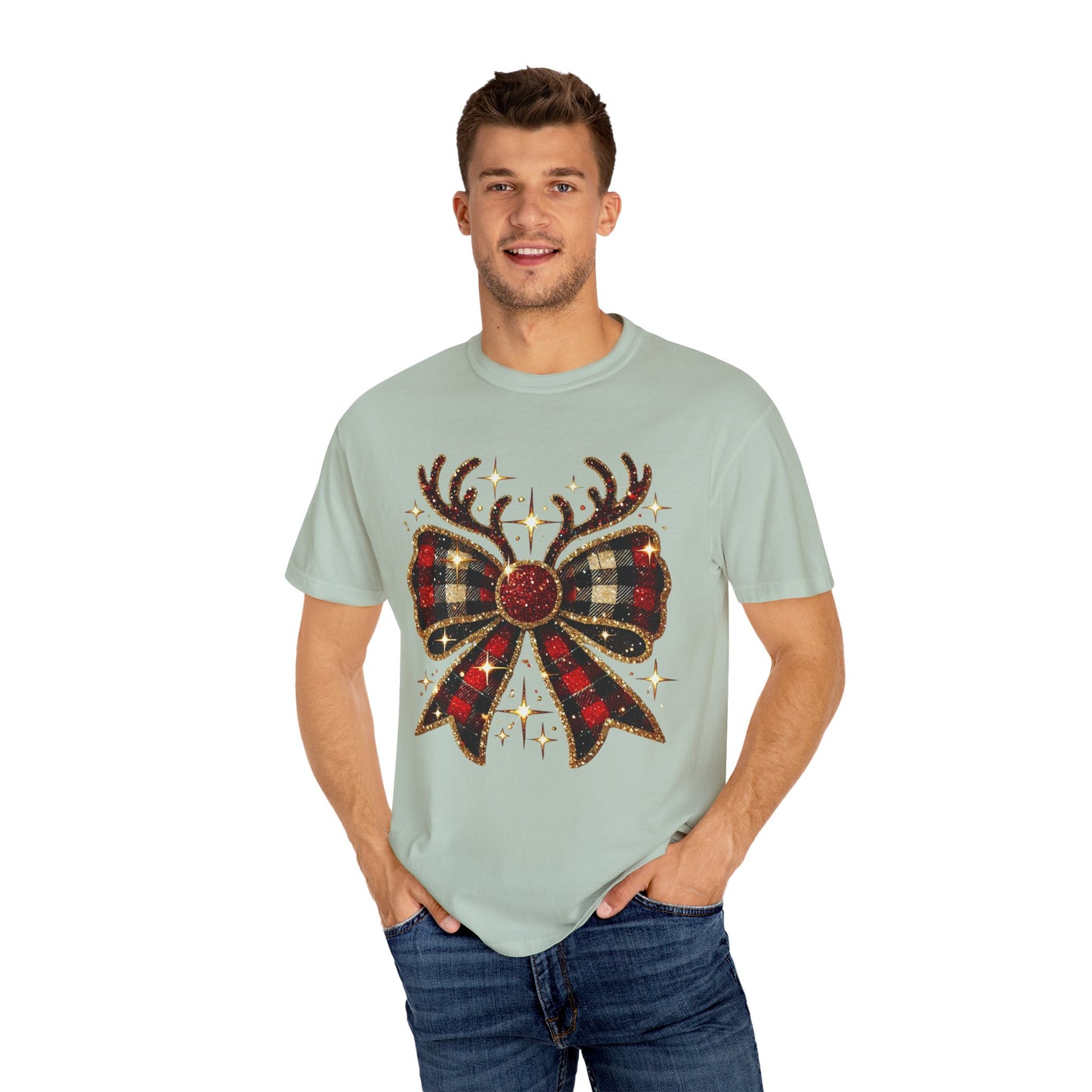 Christmas Coquette Bow with Antlers