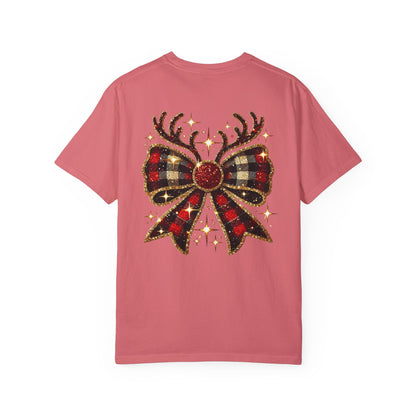 Christmas Coquette Bow with Antlers
