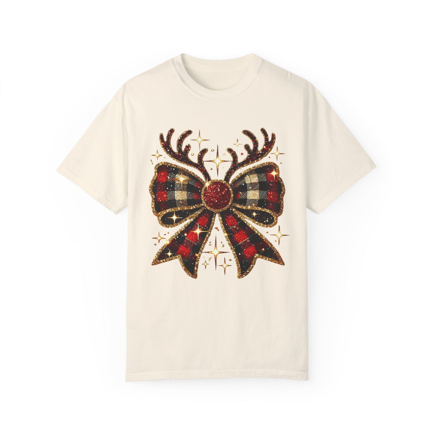 Christmas Coquette Bow with Antlers