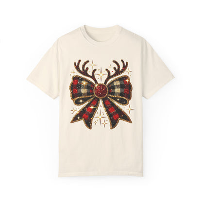 Christmas Coquette Bow with Antlers