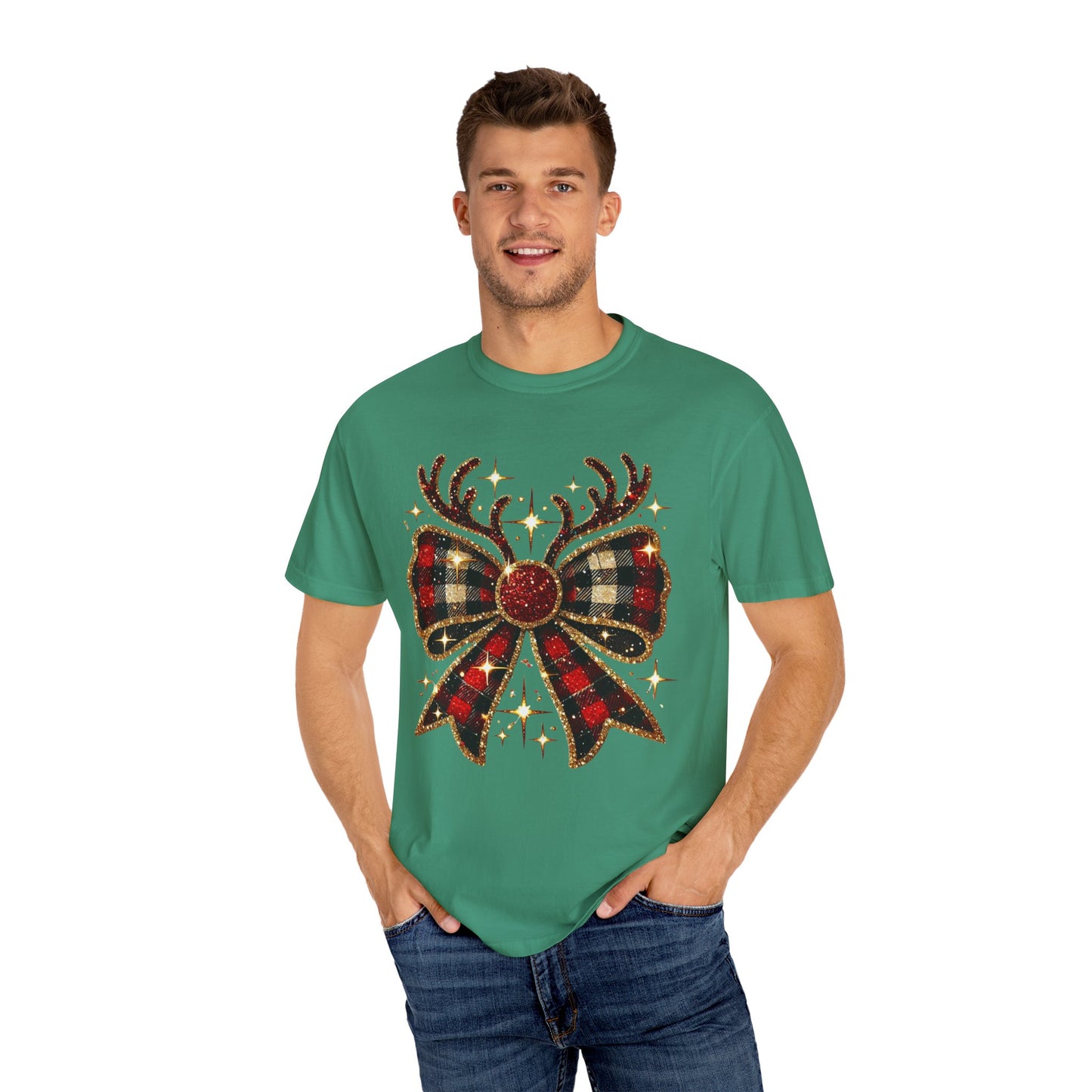 Christmas Coquette Bow with Antlers