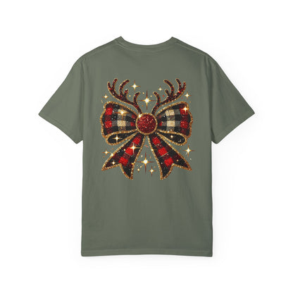 Christmas Coquette Bow with Antlers