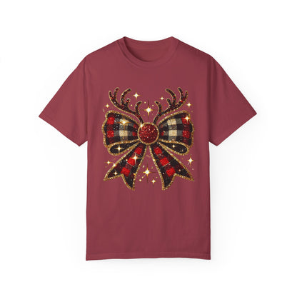 Christmas Coquette Bow with Antlers