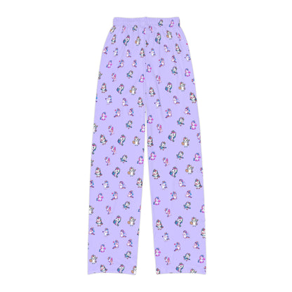 Kids Purple Unicorn Print Lounge Pants