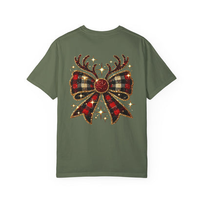Christmas Coquette Bow with Antlers