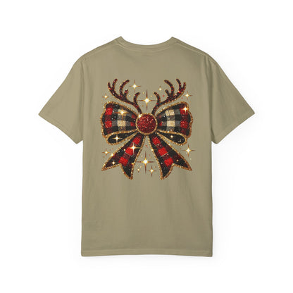 Christmas Coquette Bow with Antlers