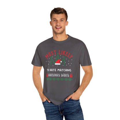 Most Likely To: Hate Matching Christmas Shirts