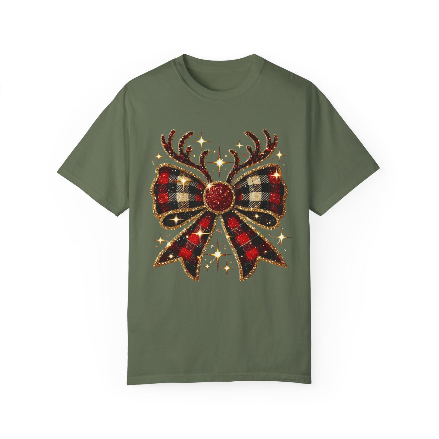 Christmas Coquette Bow with Antlers