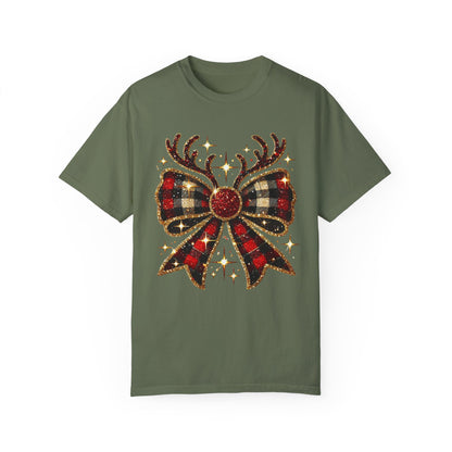 Christmas Coquette Bow with Antlers