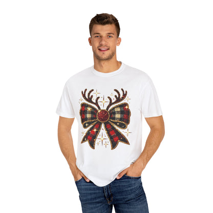 Christmas Coquette Bow with Antlers