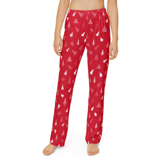 Christmas Tree Pajama Pants - Kids Red