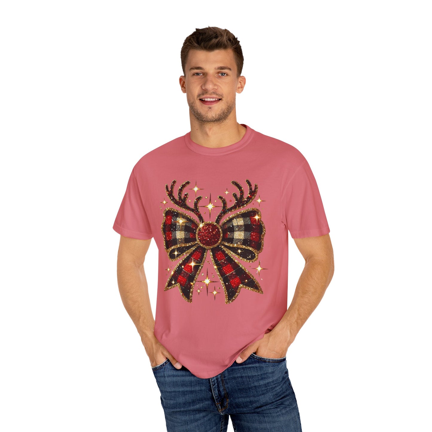Christmas Coquette Bow with Antlers