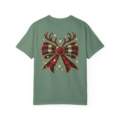 Christmas Coquette Bow with Antlers