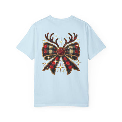 Christmas Coquette Bow with Antlers