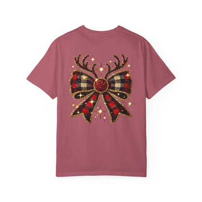 Christmas Coquette Bow with Antlers