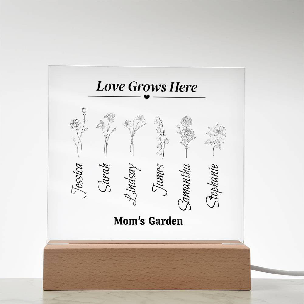 Love Grows Here - Garden Flower Plaque