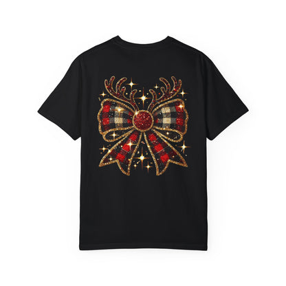 Christmas Coquette Bow with Antlers
