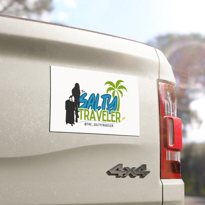Car Magnet — "The Salty Traveler" Travel Logo with Palm Trees & Luggage