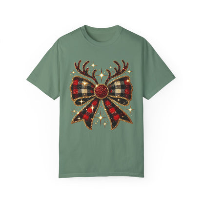 Christmas Coquette Bow with Antlers