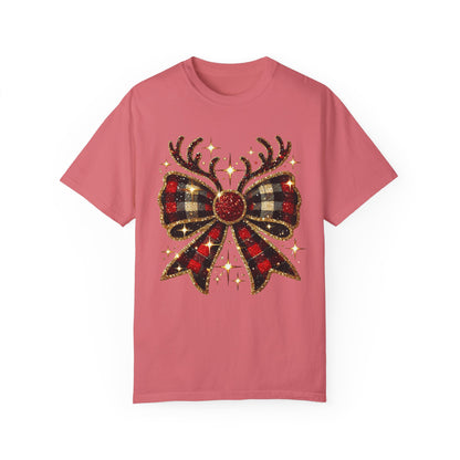 Christmas Coquette Bow with Antlers