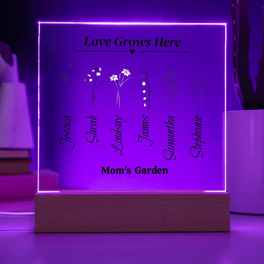 Love Grows Here - Garden Flower Plaque