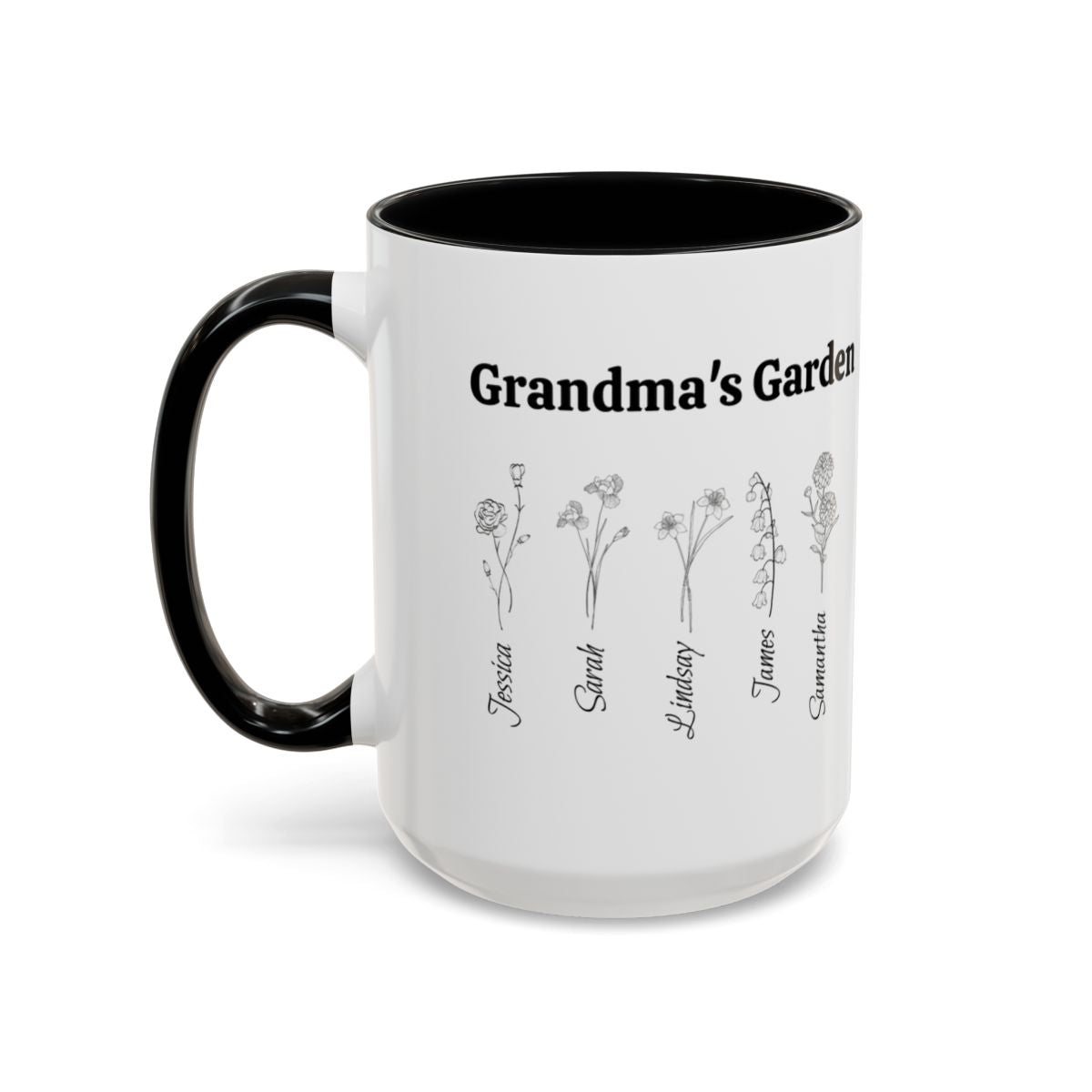 Grandma's Garden Mug (Line Art Flowers)