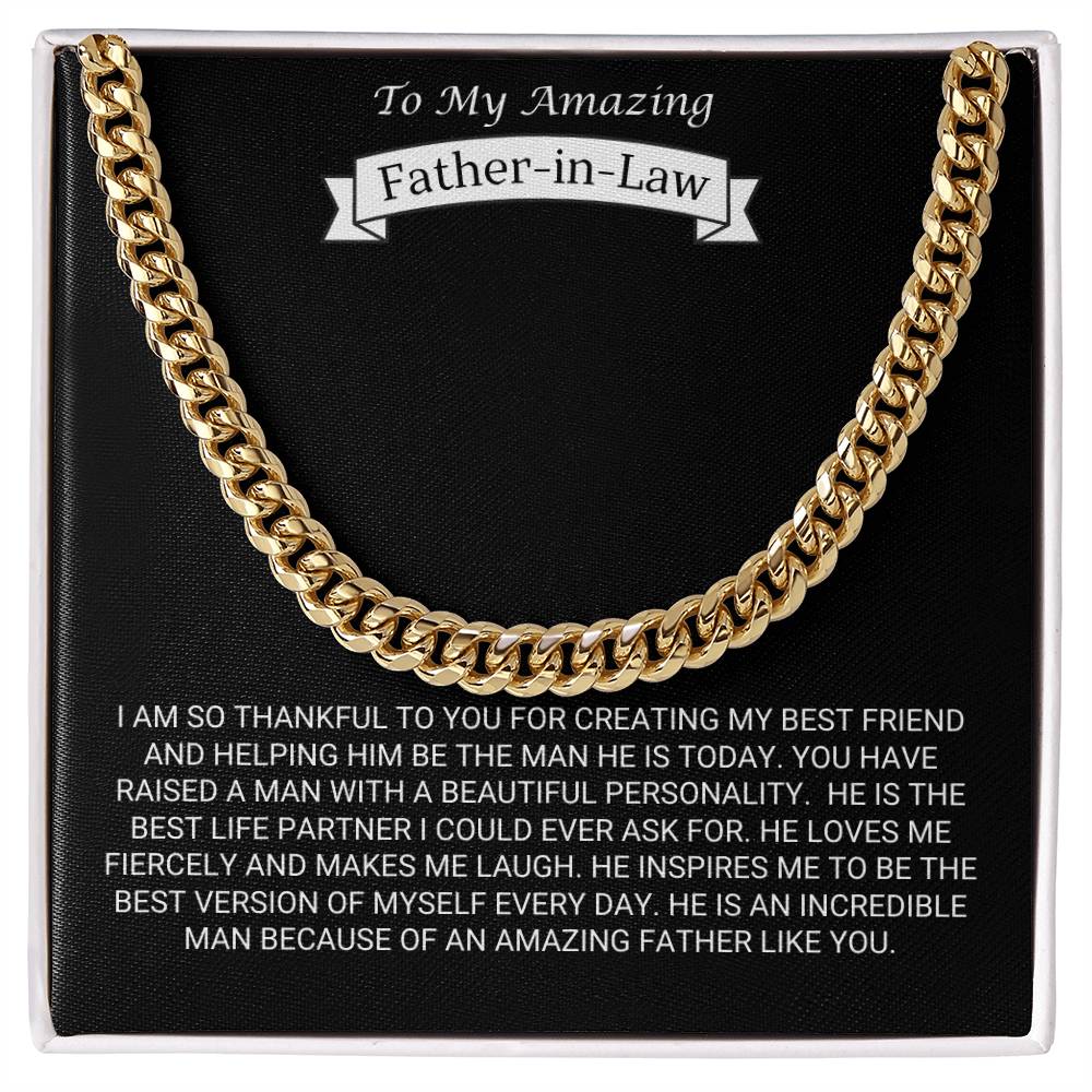 To My Father in Law / Amazing Son / Cuban Chain Necklace