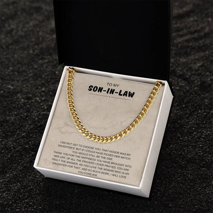 To My Son in Law / You're The One / Cuban Chain Necklace