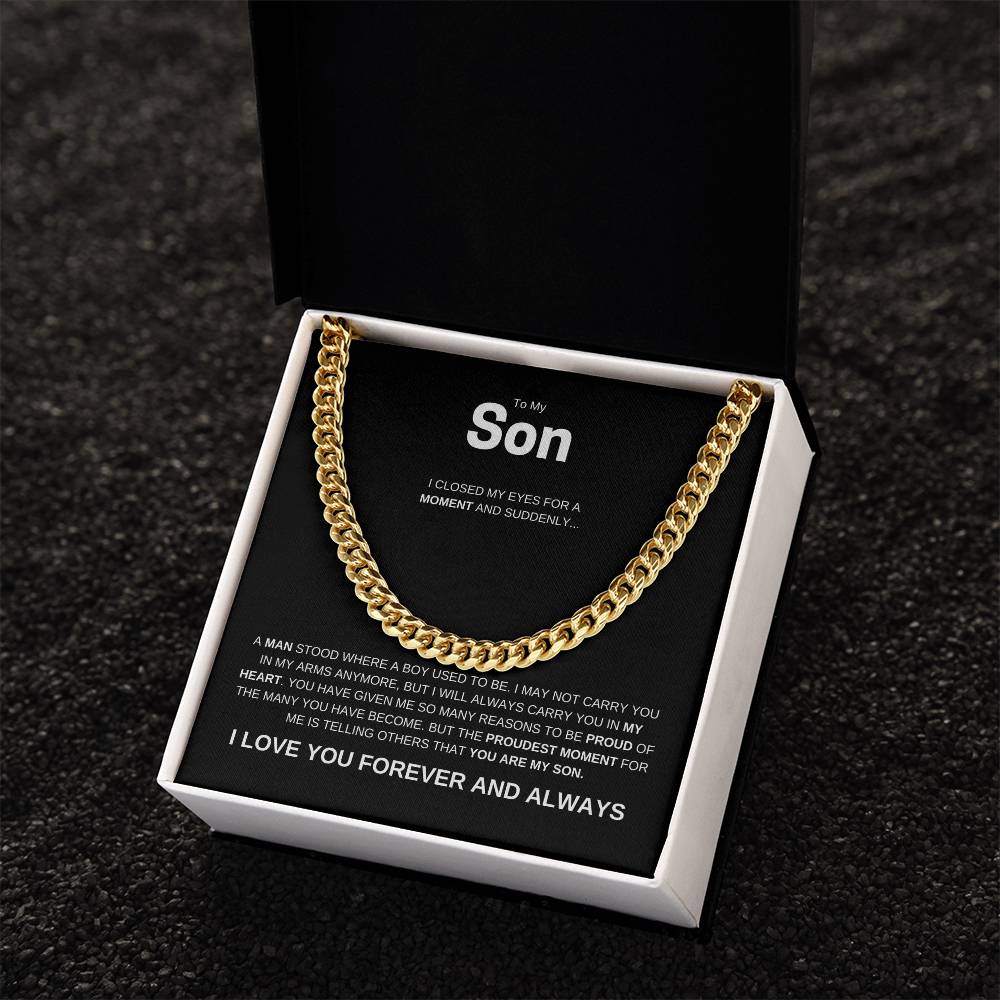 To My Son / Proud of You / Cuban Chain Necklace