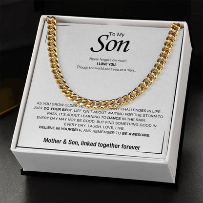 To My Son / I Love You / Cuban Chain Necklace